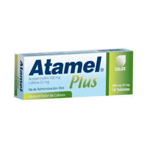 Acetaminofén + Cafeína 500mg/32mg Atamel Plus Calox x 10 Tabletas
