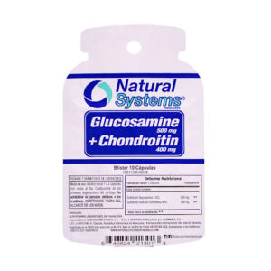 Blister Glucosamina-Condroitina 500mg-400mg 10capsulas Natural Systems