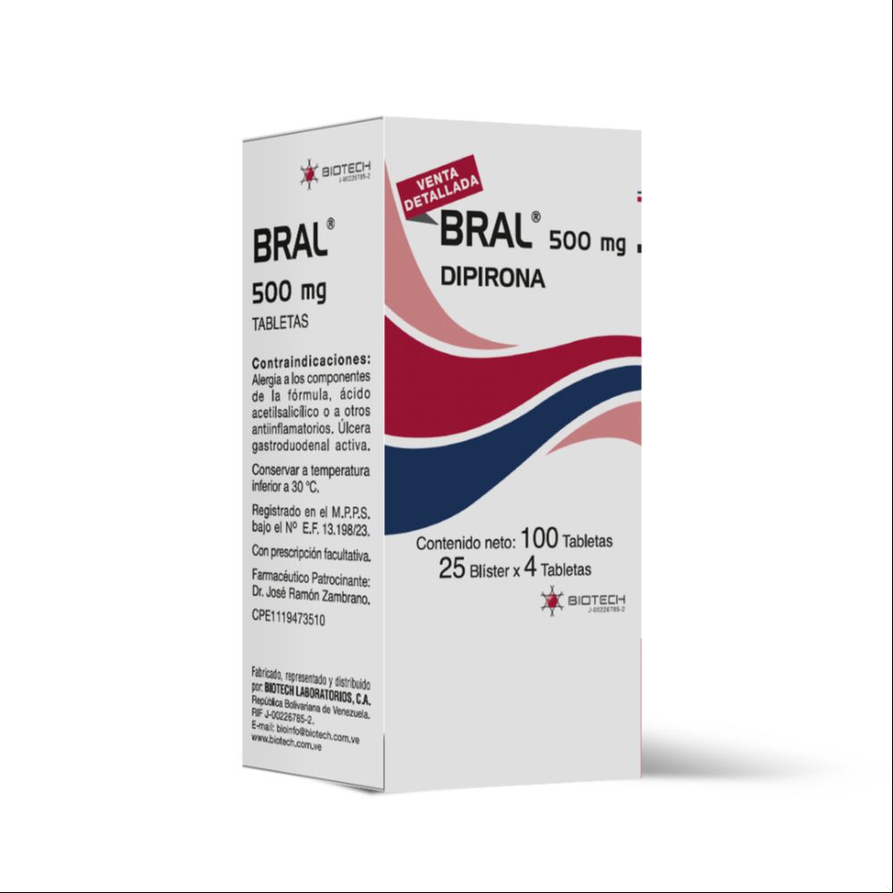 Dipirona 500 mg Bral Biotech x 1 Blister