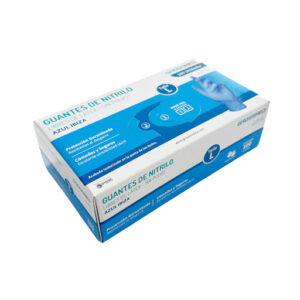 Guantes De Nitrilo Sin Polvo Grossmed Azul Bígaro Talla L Caja x 100 und