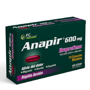 Ibuprofeno 600mg Anapir fc laboratorio x 10 capsulas blandas