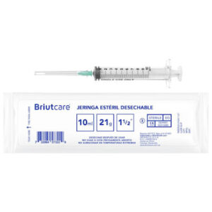 Jeringa Descartable con Aguja 10ml Luerlock Briutcare
