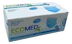 MASCARILLA QUIRURGICA AZUL ECO MED 3 CAPAZ DESCARTABLES