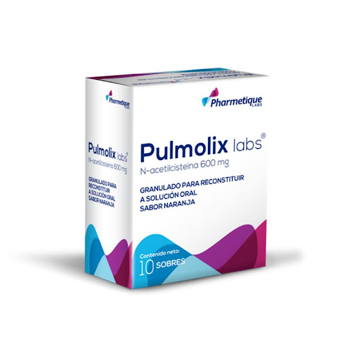 N-Acetilcisteína 600 mg Pulmolix Pharmetique Labs x 10 Sobres Sabor Naranja