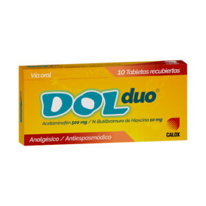 Acetaminofén + Hioscina 500mg/10mg Dol Duo Calox Caja x 10 Tabletas