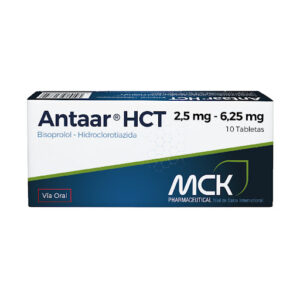 Bisoprolol + Hidroclorotiazida 2,5mg/6,25mg Antaar HCT Mck Pharmaceutical CALOX Caja x 10 Tabletas