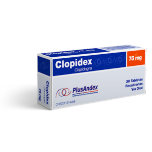 Clopidogrel Clopidex Plusandex 75mg Caja x 30 Tabletas