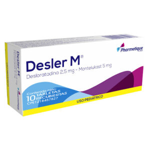 Desloratadina + Montelukast 2,5mg/5mg Desler M Pharmetique Labs x 10 Tabletas
