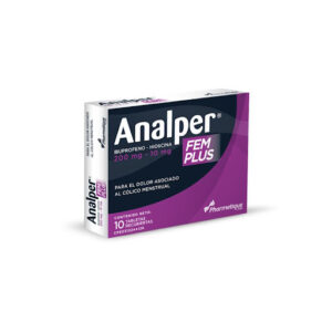 Ibuprofeno + Hioscina 200mg/10mg Analper Fem Plus Pharmetique Labs Caja x 10 Tabletas
