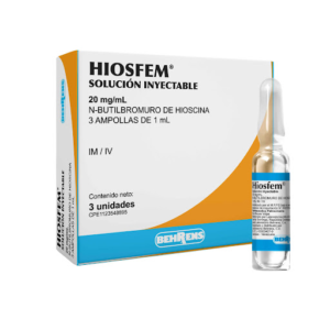 N-Butilbromuro De Hioscina 20mg/ml Hiosfem Behrens x 3 Ampollas I.M. / I.V.