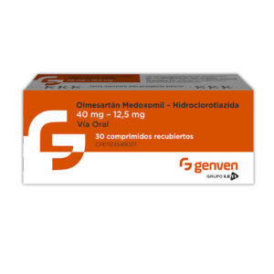Olmesartan Medoxomil + Hidroclorotiazida 40mg/12,5mg Genven Caja x 30 Comprimmidos