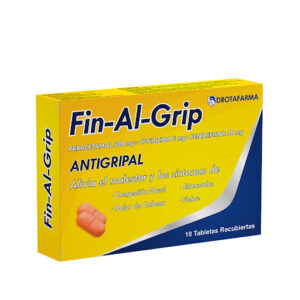 Paracetamol + Cetirizina + Fenilefrina 500mg/5mg/10mg Fin-Al-Grip Drotafarma x 10 Tabletas