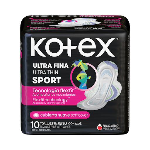 Toallas Sanitarias Kotex Ultrafina Sport x 10 und