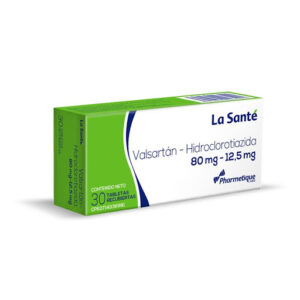 Valsartan + Hidroclorotiazida 80/12.5Mg 30 Tabletas